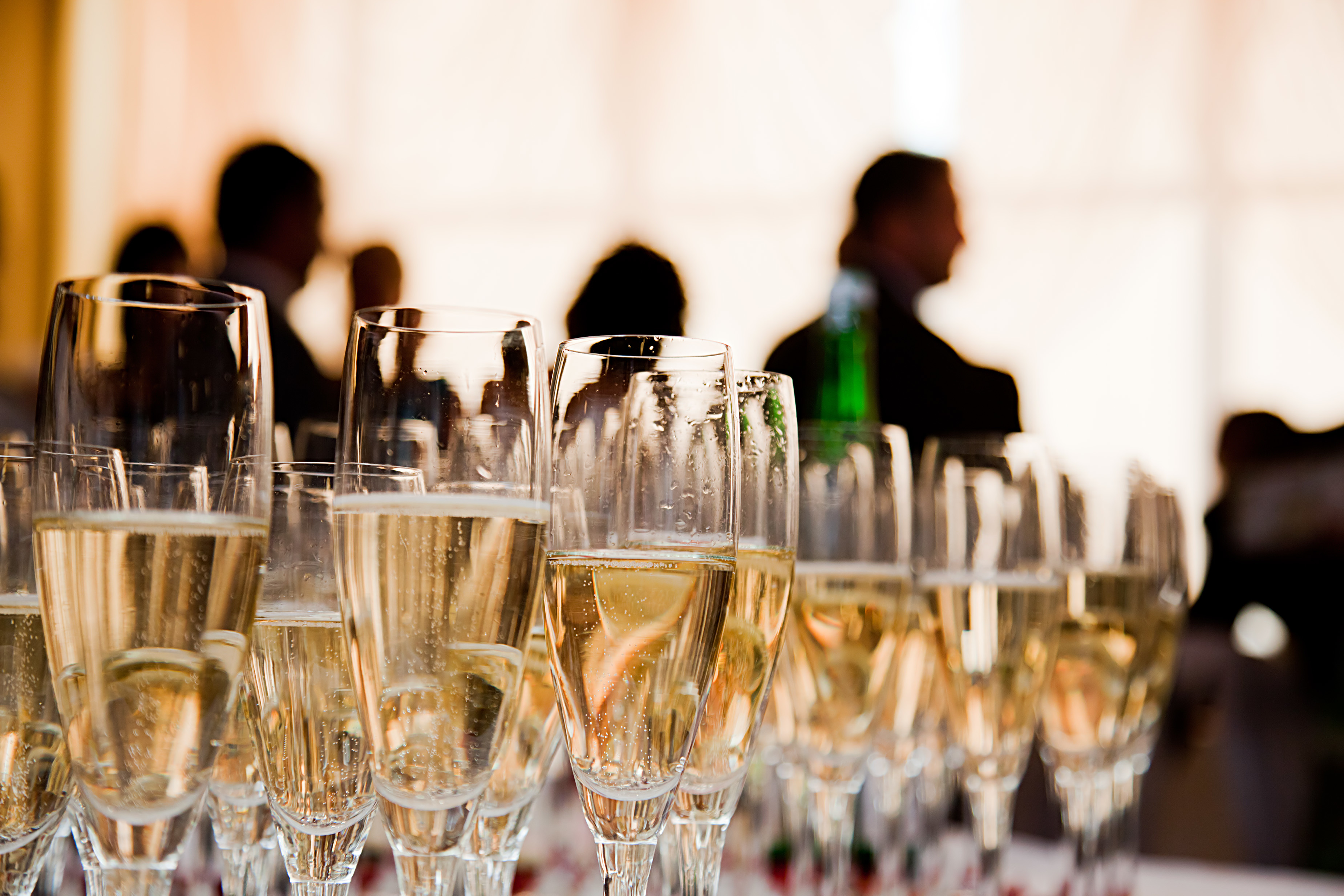Champagne glasses at the party